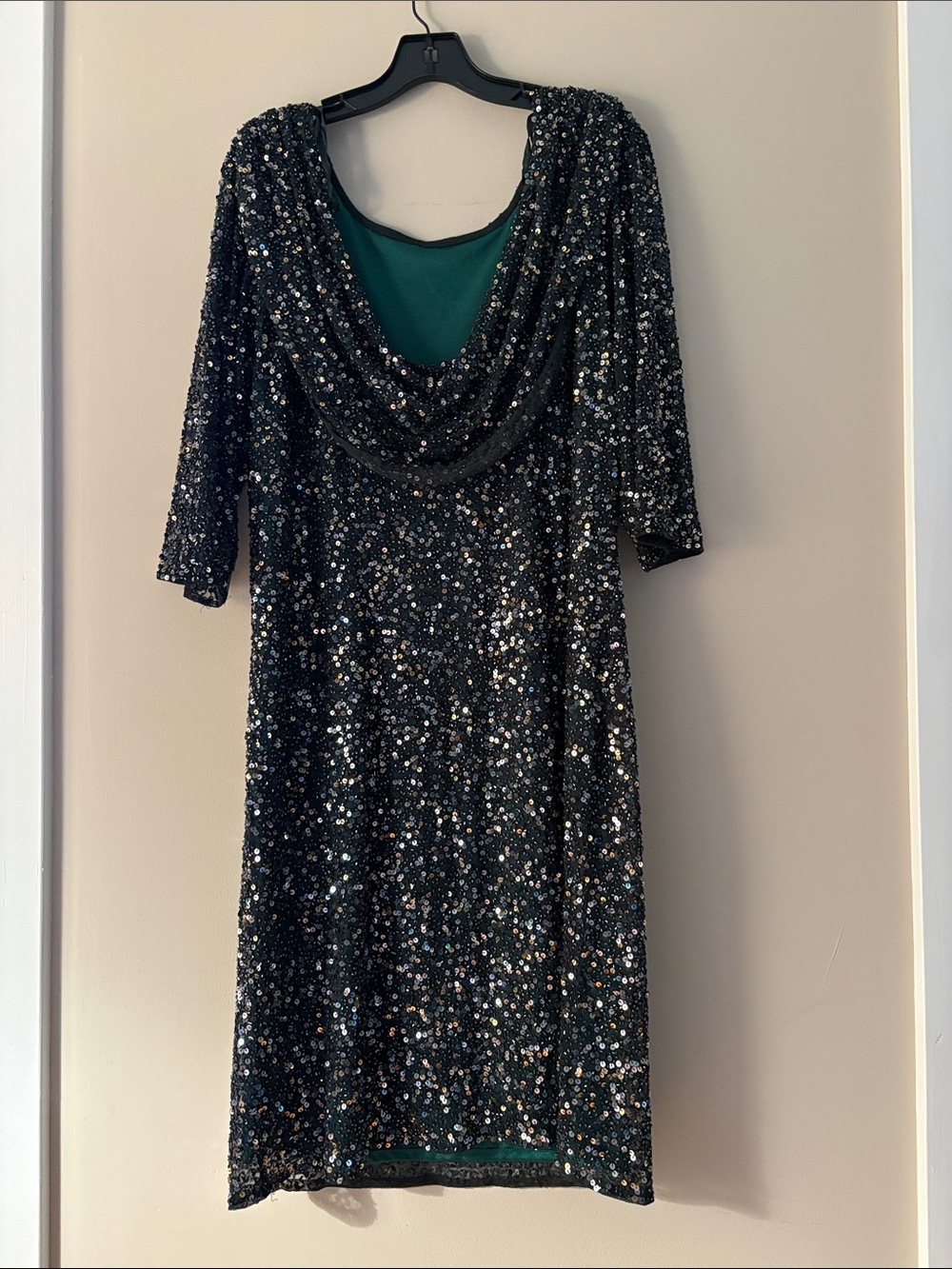 Pisarro Nights Emerald Green Sequin Cocktail Dress - worn once - Picture 2 of 2